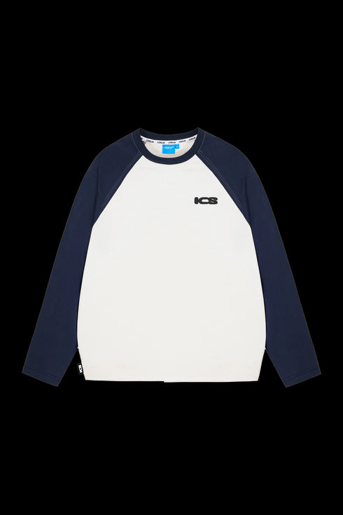 ICS Raglan Sleeve Contrast Color Long Sleeve T-shirt